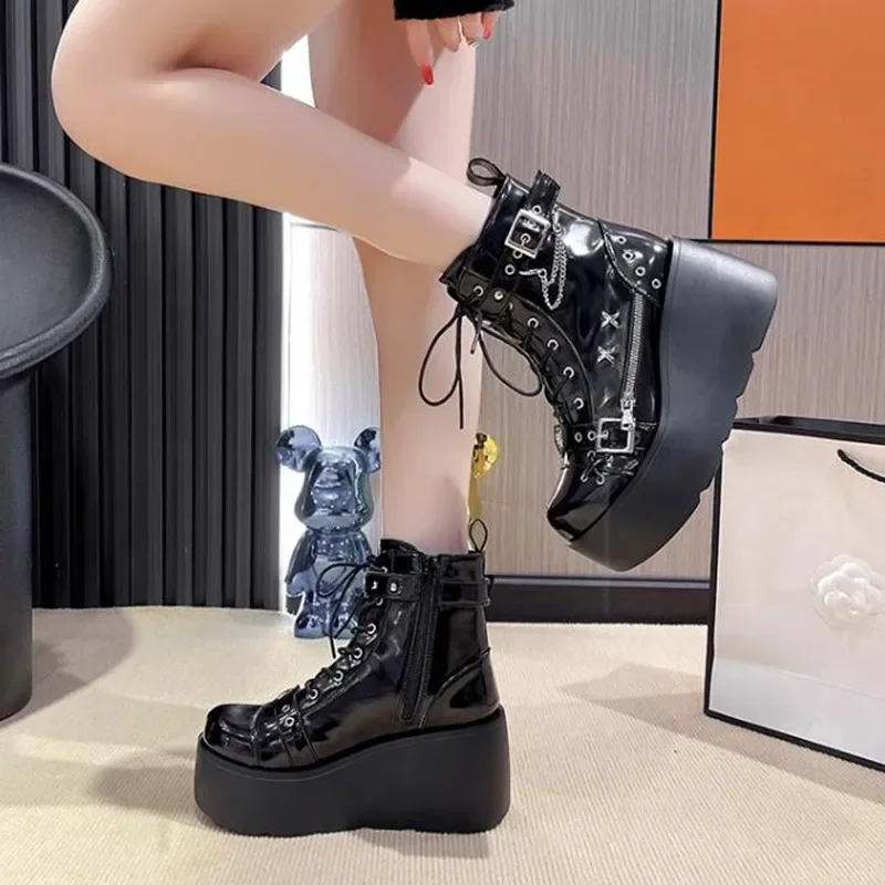 Designers Women Platform Gothi - Motorcycle Chain 评论和价格