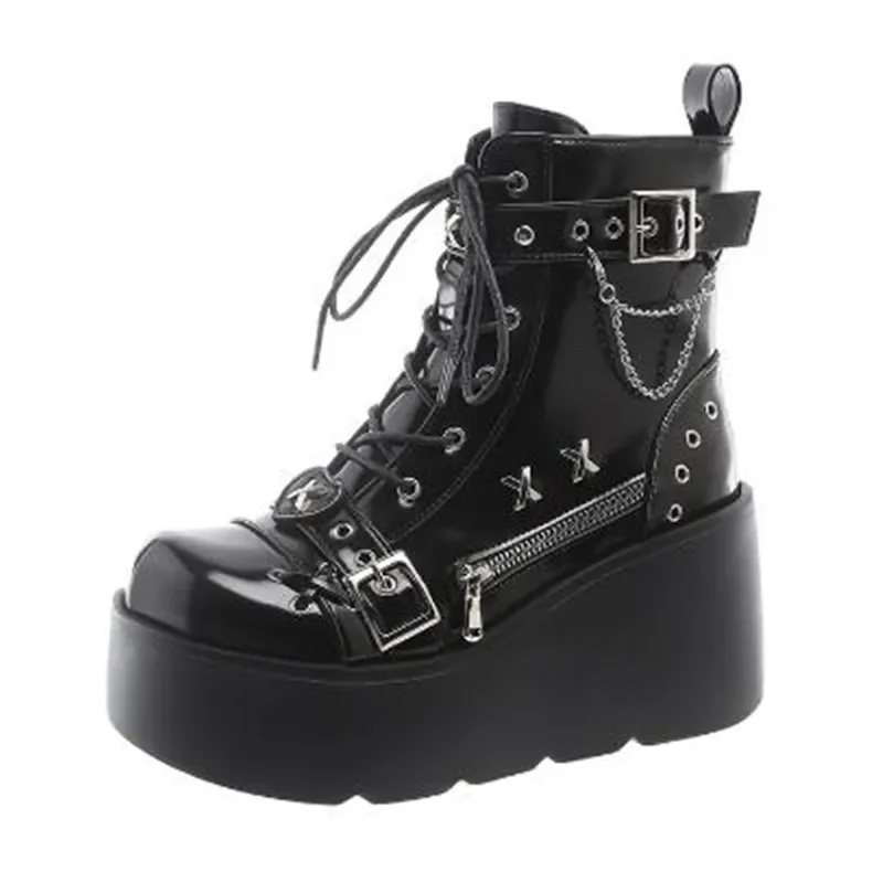Designers Women Platform Gothi - Motorcycle Chain 评论和价格