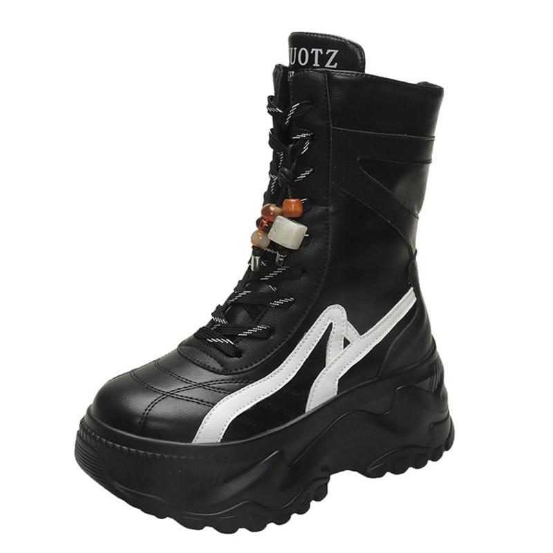 New Women 8CM Chunky Mid-Calf  - Motorcycle Chain 评论和价格