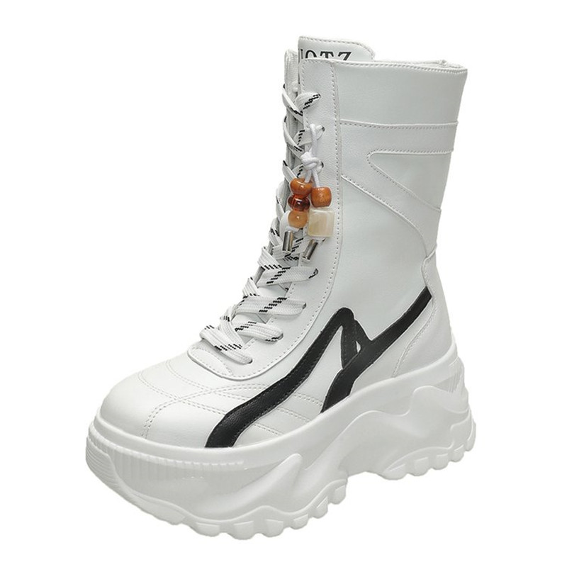 New Women 8CM Chunky Mid-Calf  - Motorcycle Chain 评论和价格