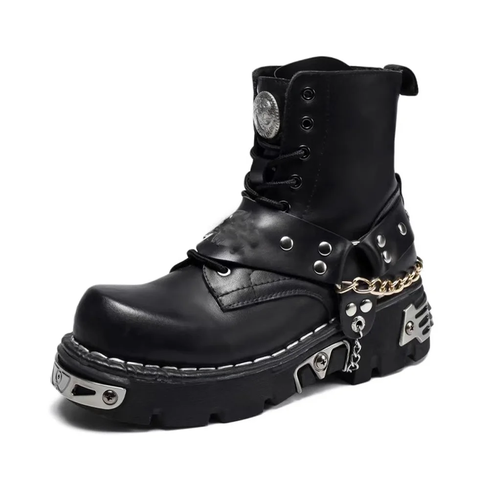 Men's Fashion Genuine Leather  - Motorcycle Chain 评论和价格