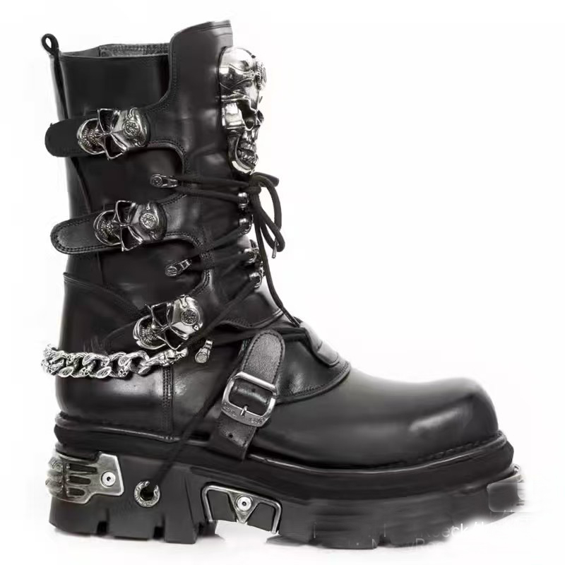 Fashion Men's Genuine Leather  - Motorcycle Chain 评论和价格