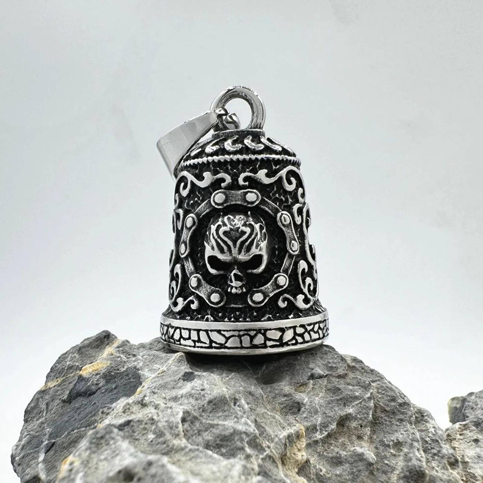 Skull Bell Charm Motorcycle Be - Motorcycle Chain 评论和价格