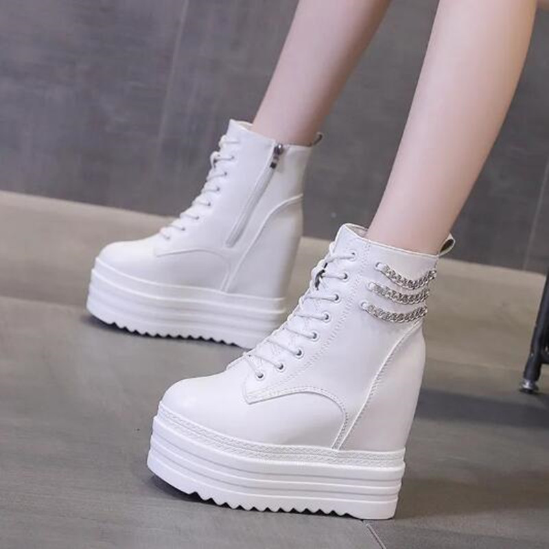 NEW Women Ankle Boots Leather  - Motorcycle Chain 评论和价格