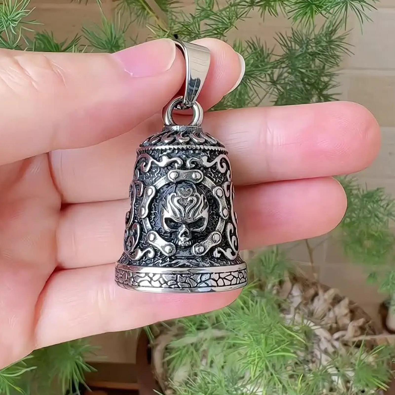 Skull Bell Charm Motorcycle Be - Motorcycle Chain 评论和价格