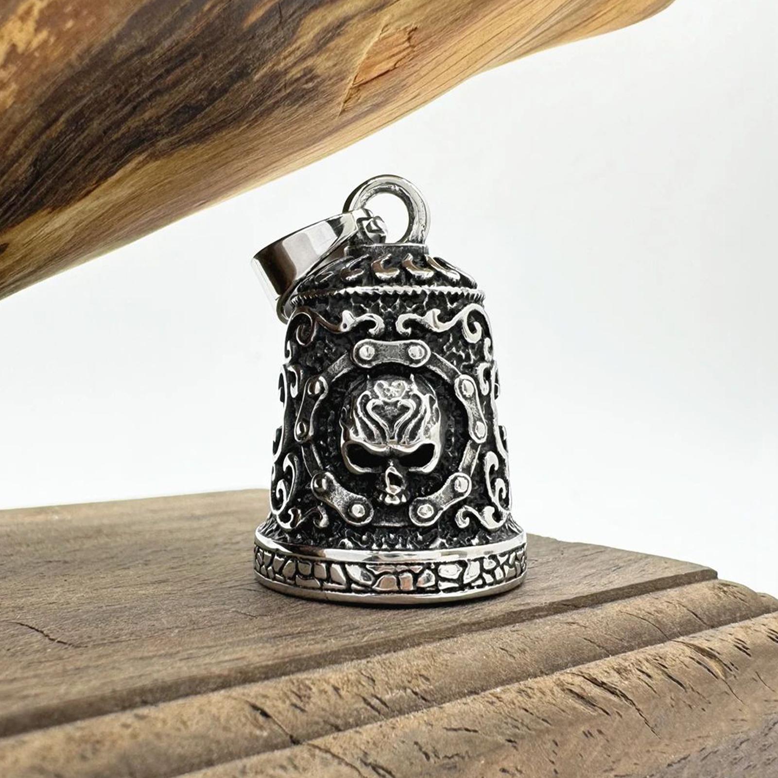 Skull Bell Charm Motorcycle Be - Motorcycle Chain 评论和价格