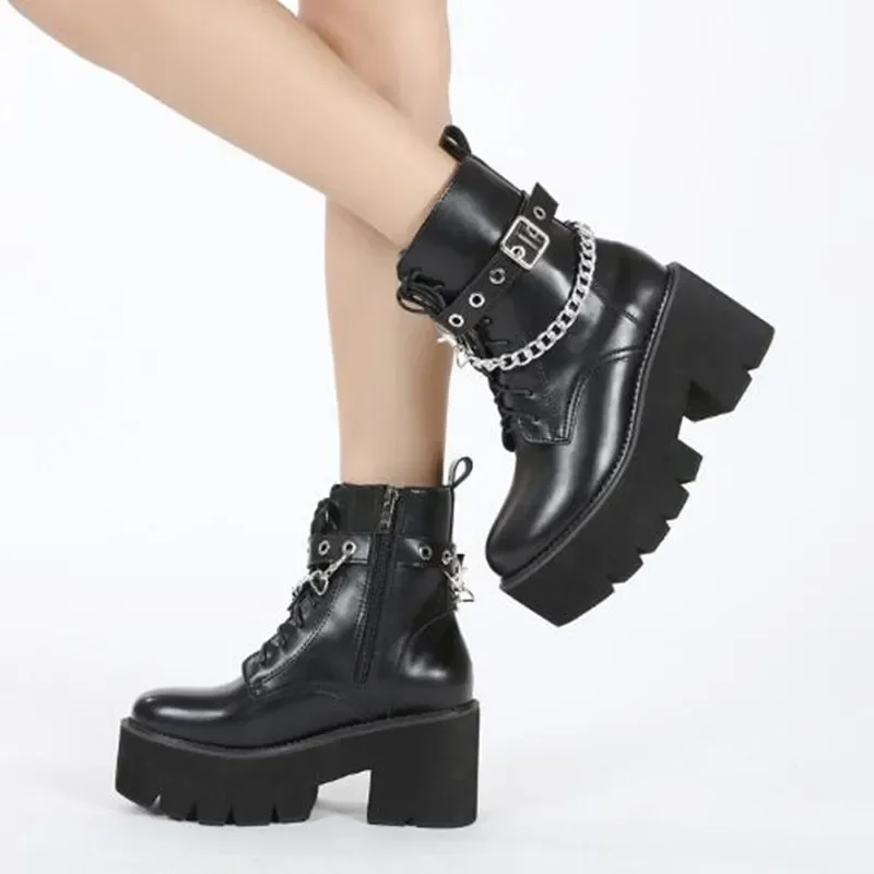 Luxury Motorcycle Boots Women  - Motorcycle Chain 评论和价格