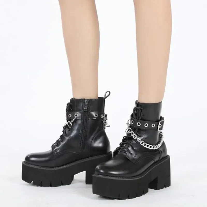 Luxury Motorcycle Boots Women  - Motorcycle Chain 评论和价格