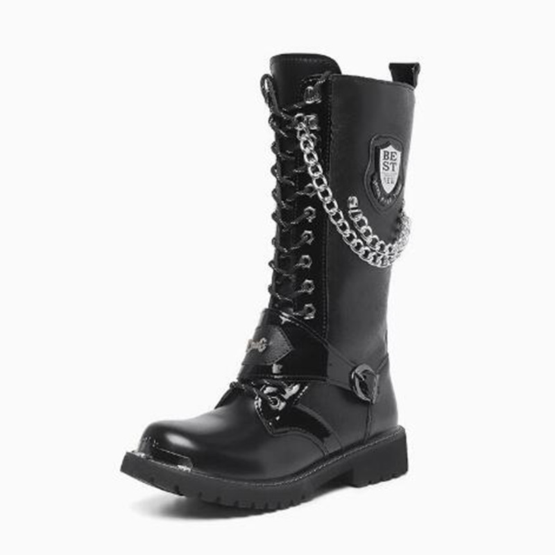 Luxury Men Motorcycle Boots Mi - Motorcycle Chain 评论和价格