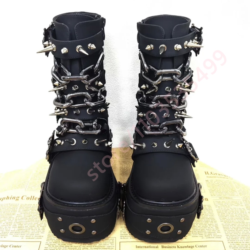 2026 Gothic Black Platform Ank - Motorcycle Chain 评论和价格