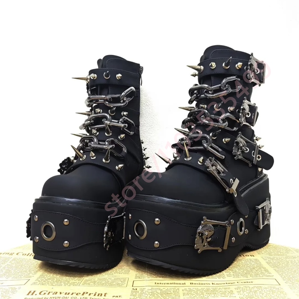 2026 Gothic Black Platform Ank - Motorcycle Chain 评论和价格