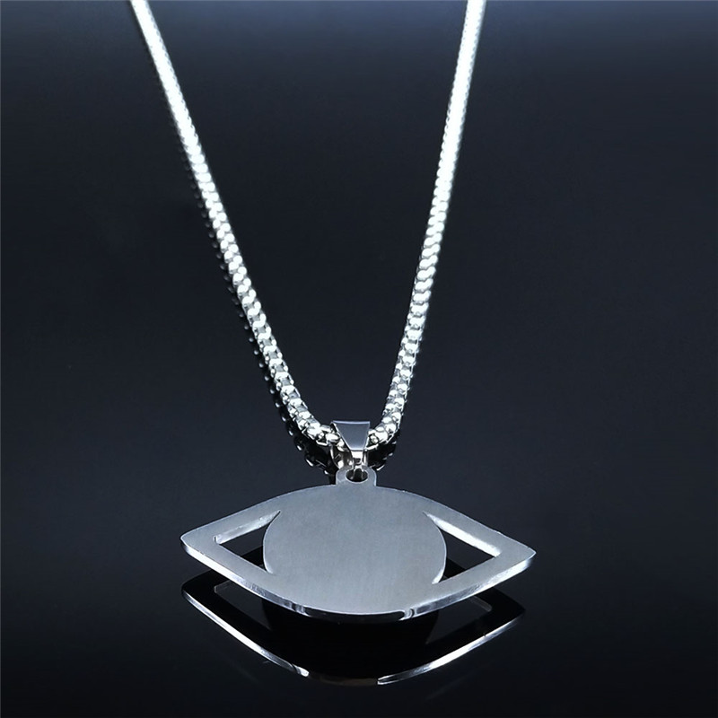 Islam Hamsa Evil Blue Eye Neck - Steel Chain 评论和价格