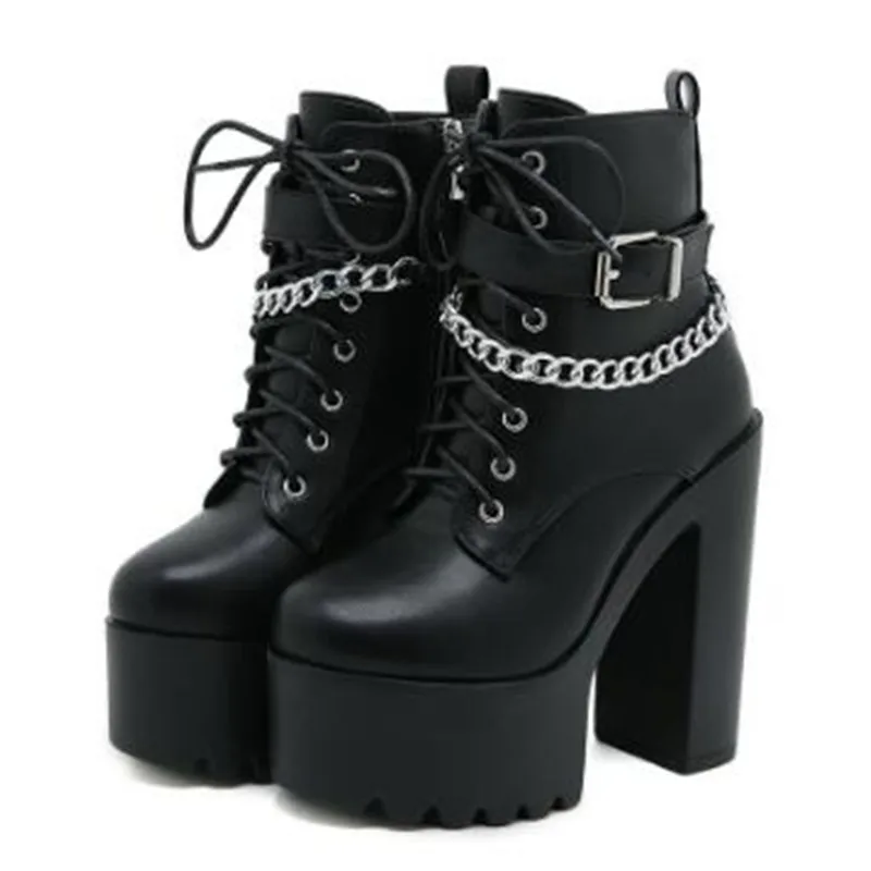 NEW Gothic Buckle Strap Ankle  - Motorcycle Chain 评论和价格