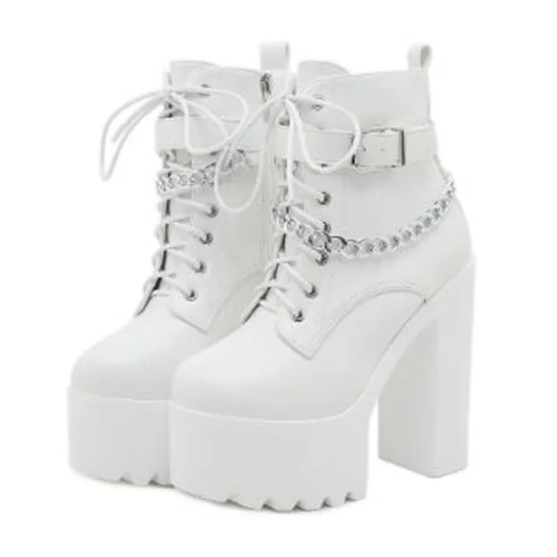 NEW Gothic Buckle Strap Ankle  - Motorcycle Chain 评论和价格