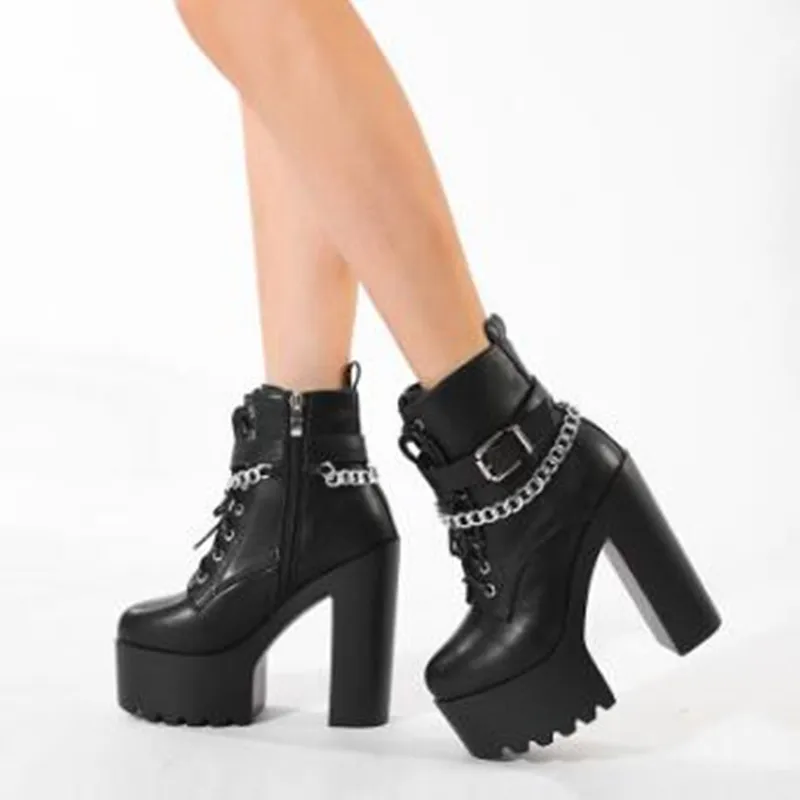 NEW Gothic Buckle Strap Ankle  - Motorcycle Chain 评论和价格