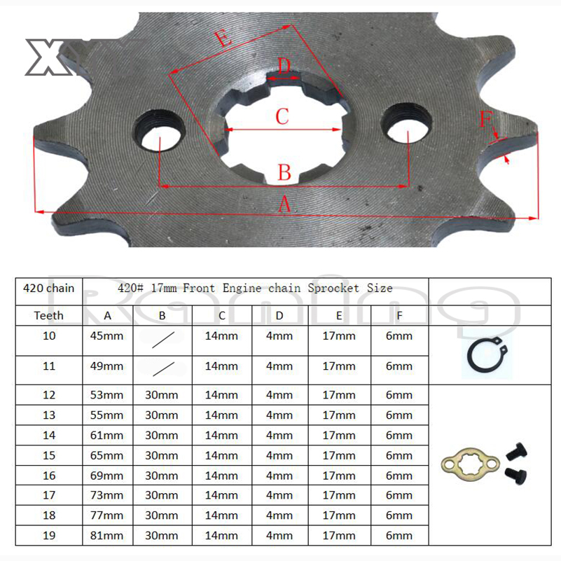 New 420# 17mm  Front Engine Sp - Sprocket Chain 评论和价格